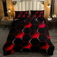 YST Kids Comforter Set Modern Geometry Hexagon Bedding Set