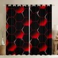 thumbnail image 1 of Honeycomb Curtains & Drapes Modern Geometry Hexagon Curtains ren Teens Room Decor Geometrical Beehive Black Red 30%-50% Blackout Curtains 52''Wx63''L, 1 of 5