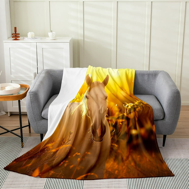 Fleece blanket with horse design hotsell