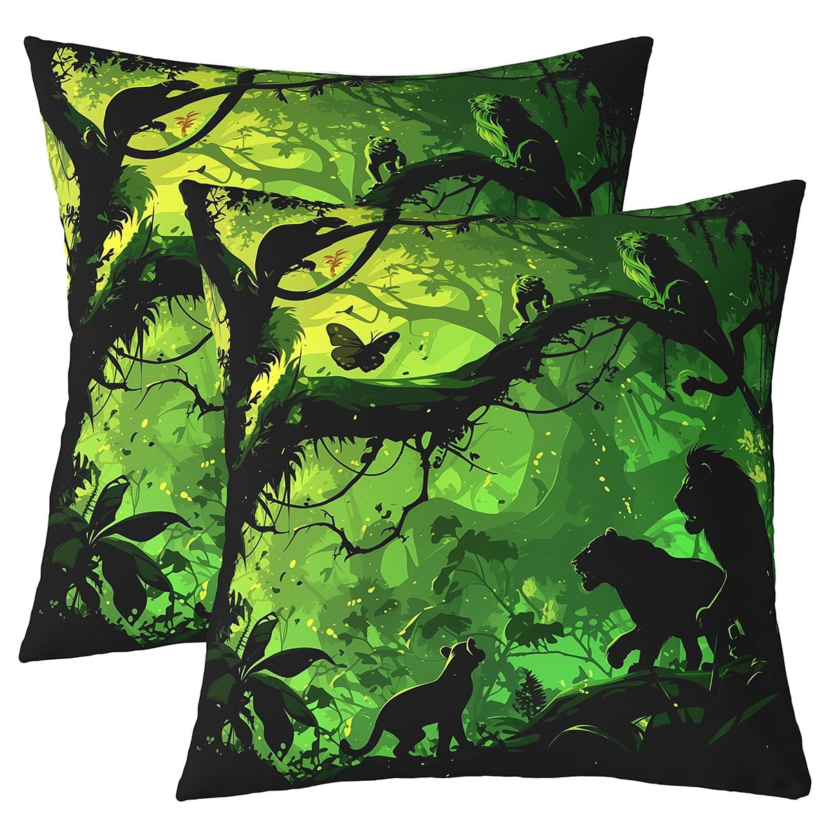 Woodland Creature Throw Pillow Covers Reference: Howling Lion Cheetah Throw Pillow Covers Set Of 2 Safari