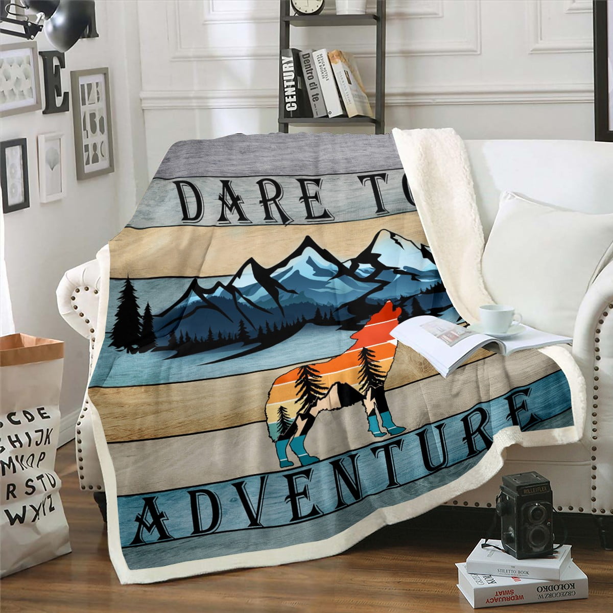 Animal Stripe Sherpa Blanket main image 1