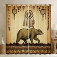 thumbnail image 1 of Hunting Bear Window Curtains Vintage Dream Catcher Curtains & Drapes 52x84 inch Western India Geometric Aztec 30%-50% Blackout Curtains Retro Tribal Feathers Curtains for Living Room, 1 of 6