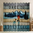 thumbnail image 1 of Erosebridal Hunting Deer Curtains Woodland Animal Curtains & Drapes, Wild Moose Elk Blackout Curtains Vintage Barn Door Stripe Living Room Curtains, Rustic Farmhouse Lodge Cabin Window Treatments, 1 of 5
