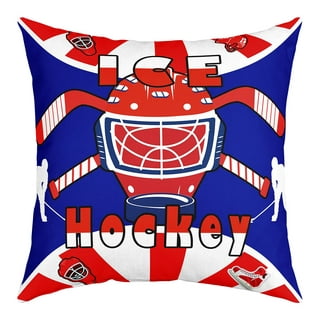 Erosebridal Ice Hockey Throw Pillow Cover for Boys 22x22,Eat Sleep Hockey  Pillow Cover for Kids Youth,Hockey Player Cushion Cover,Hockey Puck Sports