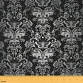 thumbnail image 1 of Erosebridal Jacquard Damask Upholstery Fabric,Grey Black Ombre Floral Decorative Fabric,Gothic Baroque Damask Fabric By The Yard,Motifs Vintage Design Fabric By The Yard For Adults Men,5 Yards, 1 of 5