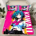 thumbnail image 1 of Japanese Bedding Set Full Youth Kawaii Room Decor, Japanese Manga Bed Sheets Sailor Suit Anime Fitted Sheet JK Uniform Design Cute Retrofuturism Sheets, 1 of 5