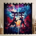 thumbnail image 1 of Japanese Style Samurai Curtains,Taekwondo Karate Sports Curtains 30%-50% Blackout for Bedroom Decor,Oriental Asian Traditional Curtains Kungfu Window Curtains 2 Panels 52"Wx63"L, 1 of 5