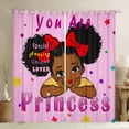 thumbnail image 1 of Kawaii Black Curtains Cute Princess 30%-50% Blackout Curtains , Rainbow Stars Curtains & Drapes Girly Pastel Pink Bedroom Curtains, American African Window Treatments, 1 of 6