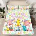 thumbnail image 1 of Erosebridal Kawaii Easter Bunnies Fitted Sheet Queen,Colorful Easter Eggs Bedding,Spring Rabbit Pet Animals Bed Sheets,Greetings and Presents for Easter Day,Green Plaid Bed Set, 1 of 4