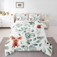 thumbnail image 1 of Kawaii Pig Comforter Set Cartoon Animal Bedding Set, Eucalyptus Leaves Down Comforter Farm Wildlife Bed Set, Tropical Botanical Plants Quilted Duvet, 1 of 6