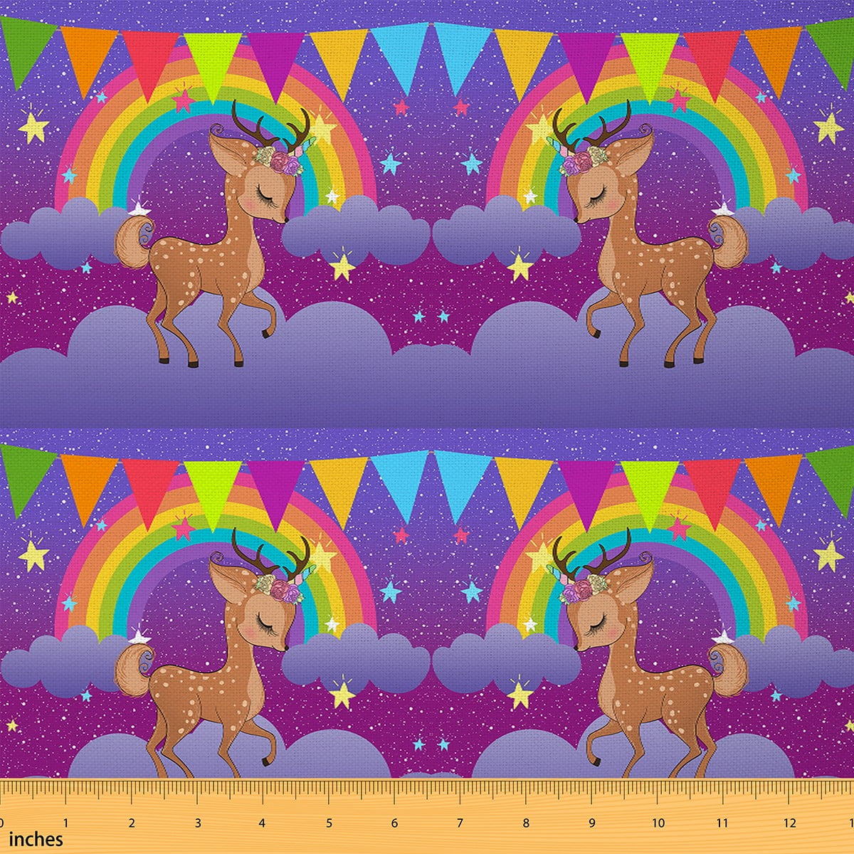 YST Kawaii Sika Deer Fabric by The Yard Girls Fabric Kids Cartoon