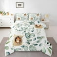 thumbnail image 1 of Kawaii Squirrel Bedding Cartoon Animal Comforter Set, Eucalyptus Leaves Duvet Insert Jungle Wildlife Quilt Comforter, Tropical Plants Bedding Comforters & Sets, 1 of 6