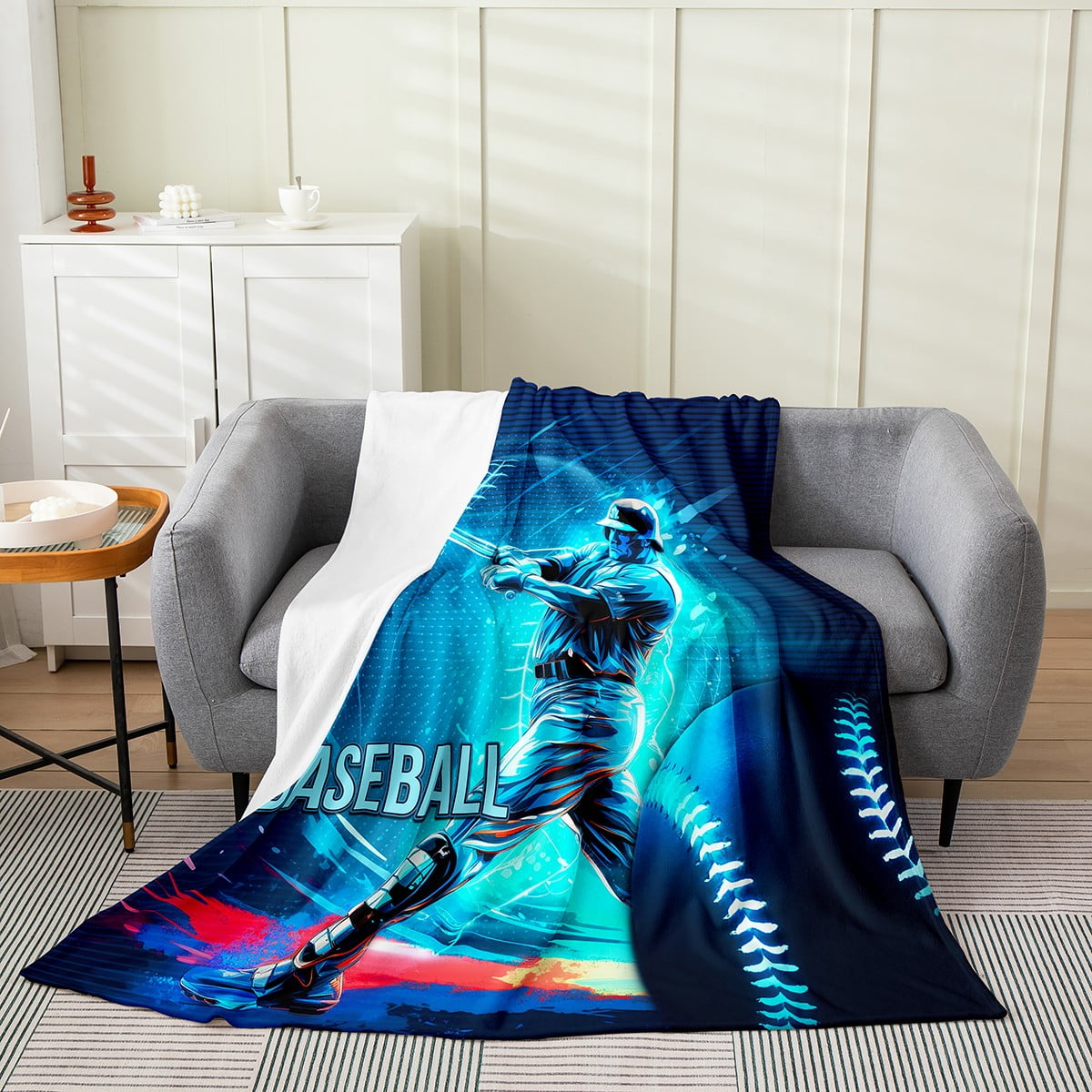 YST Kids American Baseball Blanket Lightweight,Sparkle Rugby Player