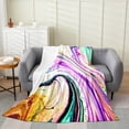 thumbnail image 1 of 30x40 inch Colorful Marble Throw Blanket,Watercolor Spiral Swirl Fleece Blanket ,Tie Dye Pastel Flannel Blanket,Abstract Marble Ombre Bed Blanket for Bedroom Office, 1 of 4