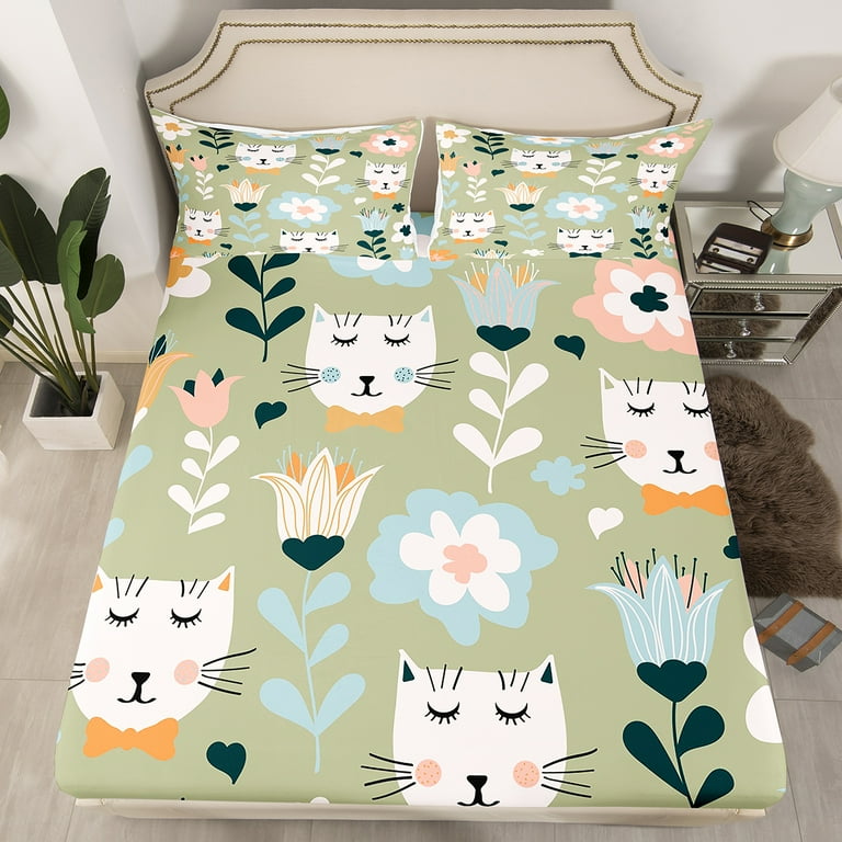 New Linen Cartoon Cat Pillow New Linen Cartoon Cat Pillow