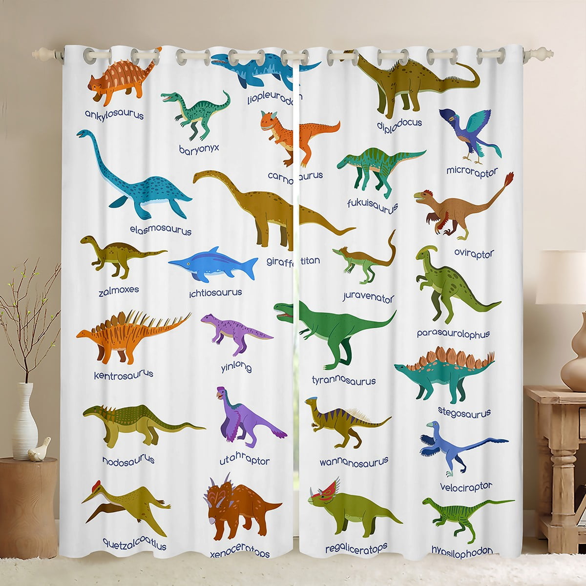 YST Kids Curtains Boys 38x45 inch Dinosaur,Cute Dino Blackout Curtains ...