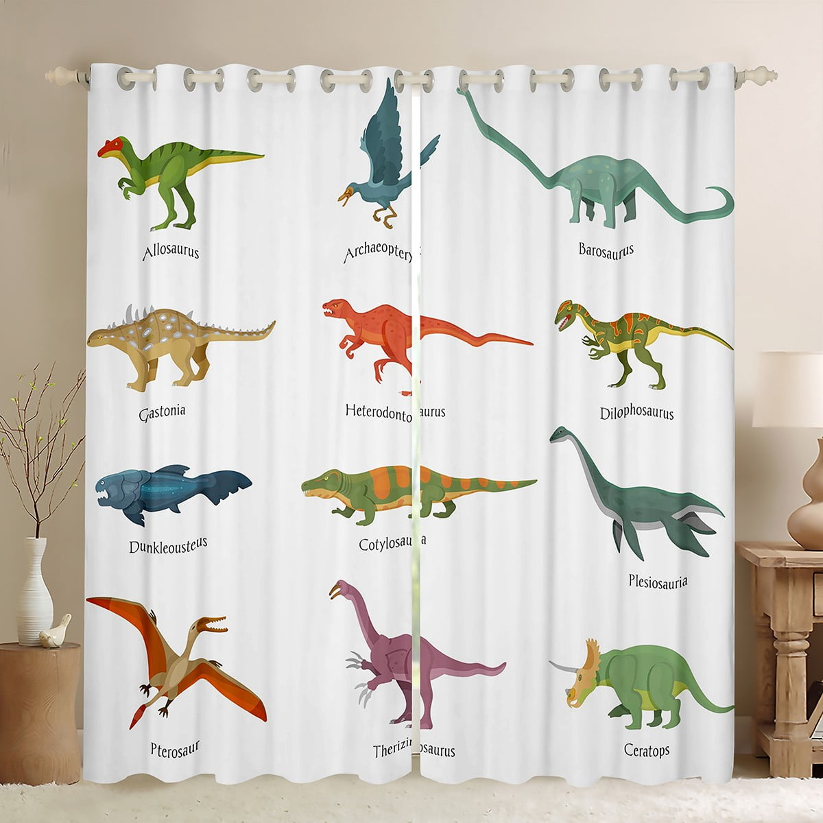 YST Kids Curtains Boys 42x63 inch Dinosaur,Cute Dino Blackout Curtains ...