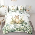 thumbnail image 1 of Cute Animal Bed in a Bag 7-Piece Cartoon Rabbit Bedding Set, Spring Eucalyptus Full Comforter Set Watercolor Leaves Bedding Comforter Sets, Kawaii Farm Animal Bed Set, 1 of 6
