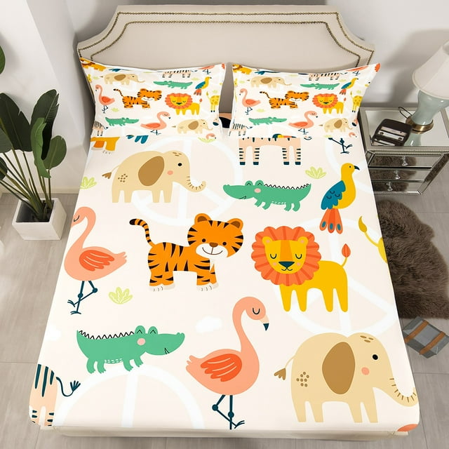 YST Kids Cute Animals Bedding Set for Girls Boys Nursery Child Cartoon
