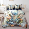 thumbnail image 1 of Cute Dragon Comforter Set 7 Piece Queen Cartoon Dragon Bed In A Bag Kawaii Pink Floral Western Dragon Bedding Set Fantasy Wildlife Bed Set Magical Animal Room Decor, 1 of 5