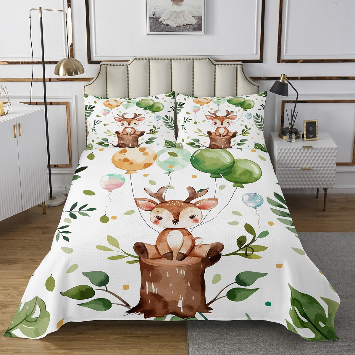 Feelyou Cabin Rustic Bear Bedding Set - Twin Size Kids Comforter, Wildlife Animal Microfiber Duvet Cover & Pillowcase