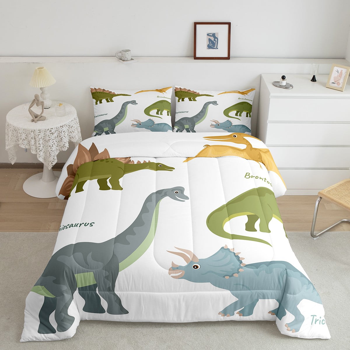YST Kids Dino Comforter Set,Kids Bedding Sets for Boys Twin Size