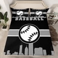 thumbnail image 1 of Erosebridal Game Bed Sheets Sport Fitted Sheet Full Size, Baseball Sheets Black Grey Bedding Super Cozy Soft 3-Piece, 1 of 5