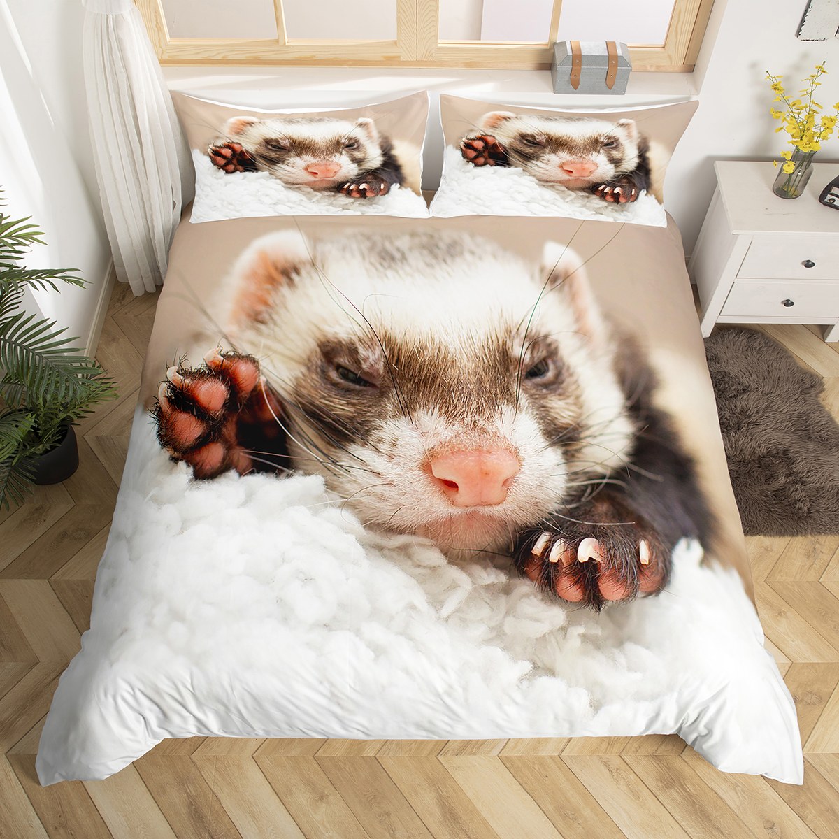 YST Kids Meerkats Comforter Cover Cute Kawaii Meerkat Bed Set, Wild