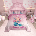 thumbnail image 1 of Erosebridal Mermaid Princess Bedding Set Mermaid Scales Queen Comforter Set Glitter Pink Sequins Bed Comforter Sets 1 Comforter And 2 Pillow Cases Princess Room Decor, 1 of 6