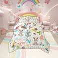 thumbnail image 1 of Rabbit Bed Comforter Set Queen,Cute Rabbit Bedding Set ,Cartoon Rustic Animal Comforter Set Kawaii Room Decor Nature Woodland Woodland Leaves Flower Quilt Duvet, 1 of 7