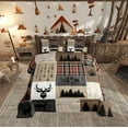 thumbnail image 1 of Erosebridal Retro Rustic Lodge Quilt, Deer Elk Comforter Set Queen Size For Teens Adult Women Bedroom, Vintage Farmhouse Tree Bedding Set Arrows Buffalo Plaid Down Comforter, Black Brown Red, 1 of 5