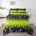 thumbnail image 1 of Space Star Glitter Bedding Set, Ombre Black Yellow Comforter Set Gradient Galaxy Bedding Comforter Sets Women Bedroom, Glitter Starry Sky Down Comforter, Queen Size, 1 of 6