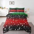 thumbnail image 1 of Erosebridal Space Star Glitter Comforter Set, Ombre Black Green Red Bedding Set Gradient Galaxy Quilt Women Bedroom, Glitter Starry Sky Down Comforter With 1 Pillow Case, Twin, 1 of 6