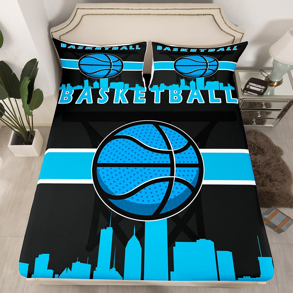 YST Kids Sport Full Sheets for Boys Basketball Bed Sheets, Game Gaming