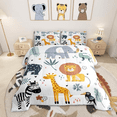 thumbnail image 1 of Erosebridal Kids Zoo Animal Twin Size Comforter Set Cute Wildlife Animals Bedding Set Cartoon Print Comforter for Boys Girls Children Teens Bedroom Decor, 1 of 6