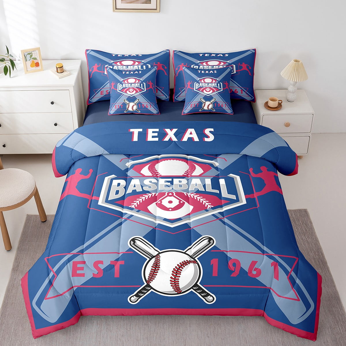 Baseball comforter set queen size online