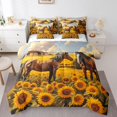 thumbnail image 1 of King Size 7Pcs Horse Farm Animal Comforter Set With Sheets,Sunflower Horse Comforter Set Bed In A Bag(1 Comforter, 1 Flat Sheet 1 Fitted Sheet 2 Pillowcases And 2 Throw Pillow Covers), 1 of 4