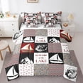 thumbnail image 1 of Erosebridal King Size Lake House Comforter 7 Pieces, Rustic Farmhouse Fitted Sheet Sailboat Fishing Flat Sheet, Bohemian Arrows Pillow Cases Rustic Country Decor Throw Pillow Covers, 1 of 5