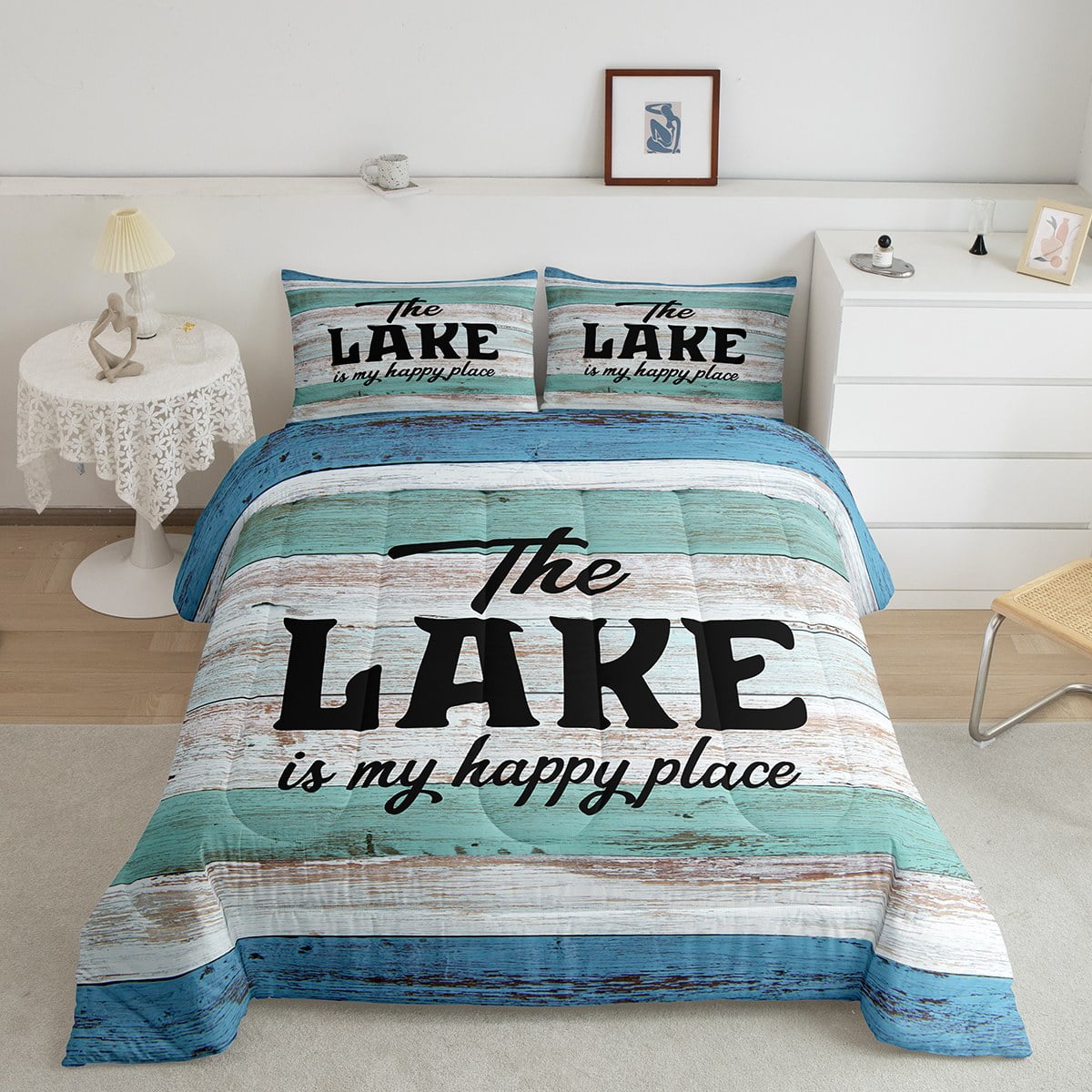 YST Lake House Comforter Set Rustic Farmhouse Bedding Comforter Sets