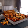 thumbnail image 1 of Erosebridal Leopard Print Bed Sheets Set Full,Brown Cheetah Sheet Set for Adult,Abstract Leopard Skin Sheets,Valentine's Day Flat Fitted Sheet with 2 Pillowcases Microfiber, 1 of 5