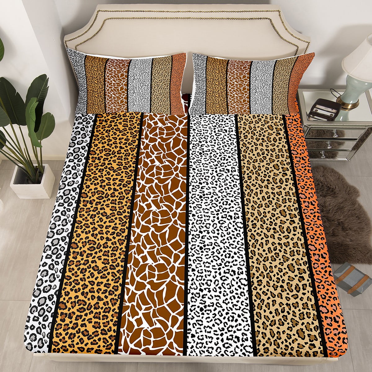 YST Leopard Print Bed Sheets Twin,Cheetah Print Sheets Western Animals ...