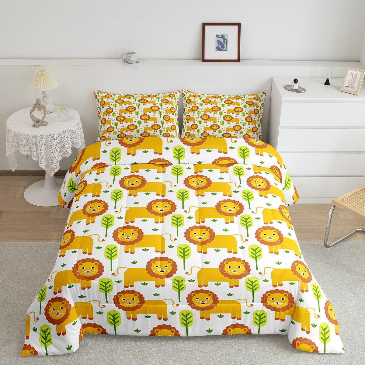YST Lion Comforter Set Cartoon Lovely Animal Bedding Comforter Sets