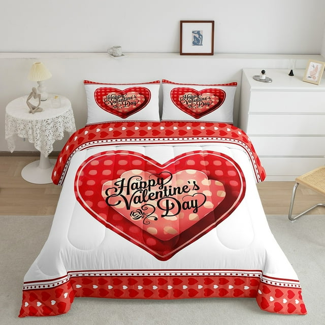 YST Love Comforter Set Happy Valentine's Day Bed Comforter Set King for