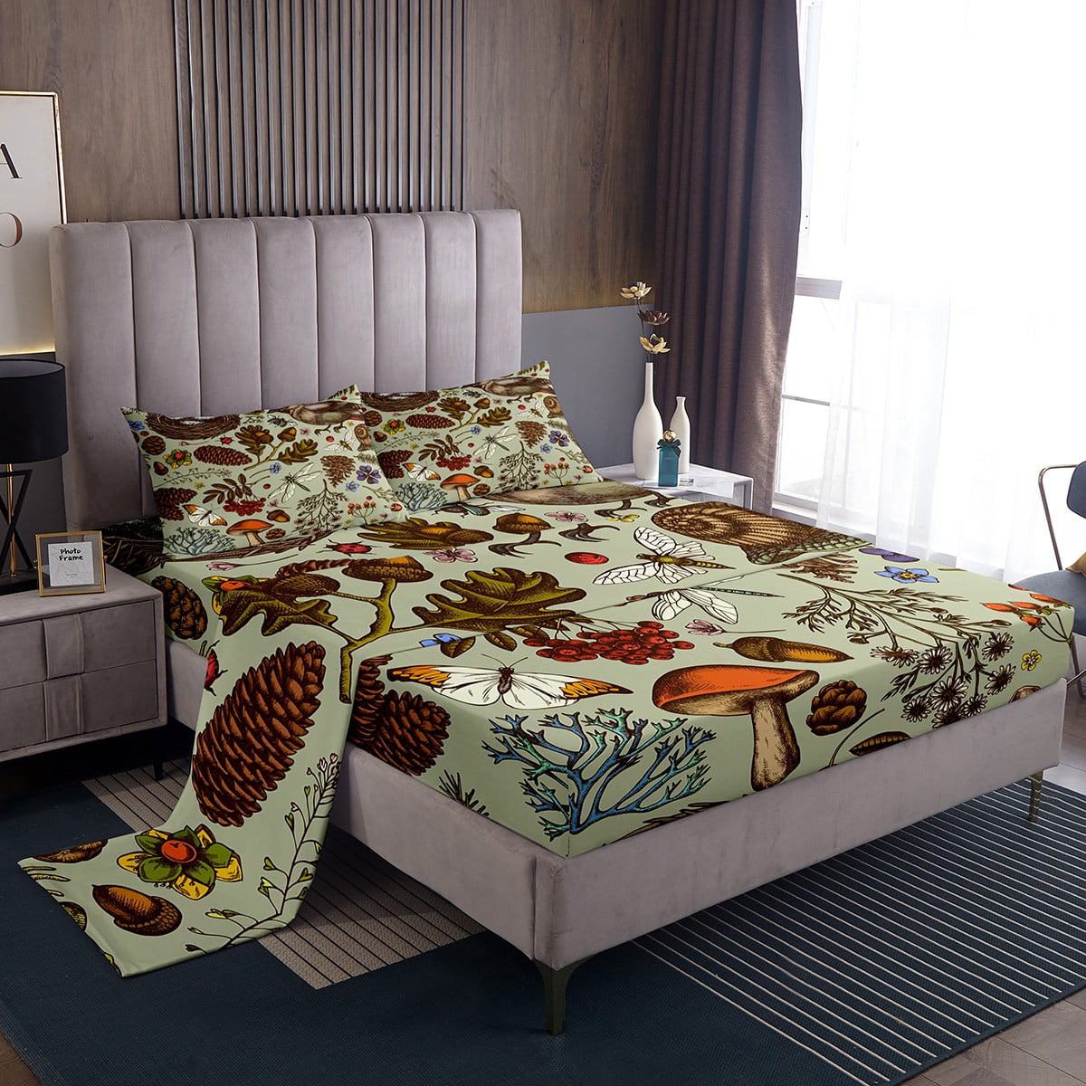 YST Lovely Chicken Bed Set,Cartoon Mushroom Cute Butterfly Dragonfly