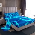 thumbnail image 1 of Marble Magma Bed Set Modern Geometric Bed Sheets Set, Teal Blue Sheet Set Queen Fire Flame Sheets, Aesthetic Artwork Top Sheet Microfiber with 2 Pillow Case, 1 of 6
