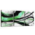 thumbnail image 1 of Marbling Canvas Wall Art Watercolor Geometry Marble Wall Decorations Modern Abstract Aesthetic Poster Prints Green Black Lines Minimalism Artwork Pictures for Bedroom 12"X16"X3Pcs, 1 of 5