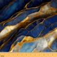 thumbnail image 1 of Marbling Fabric By The Yard,Gradient Abstract Upholstery Fabric,Marble Stone Texture Craft Patchwork Indoor Outdoor Fabric,Modern Art Teens Decorative Fabric,Gold Blue,2 Yards, 1 of 5
