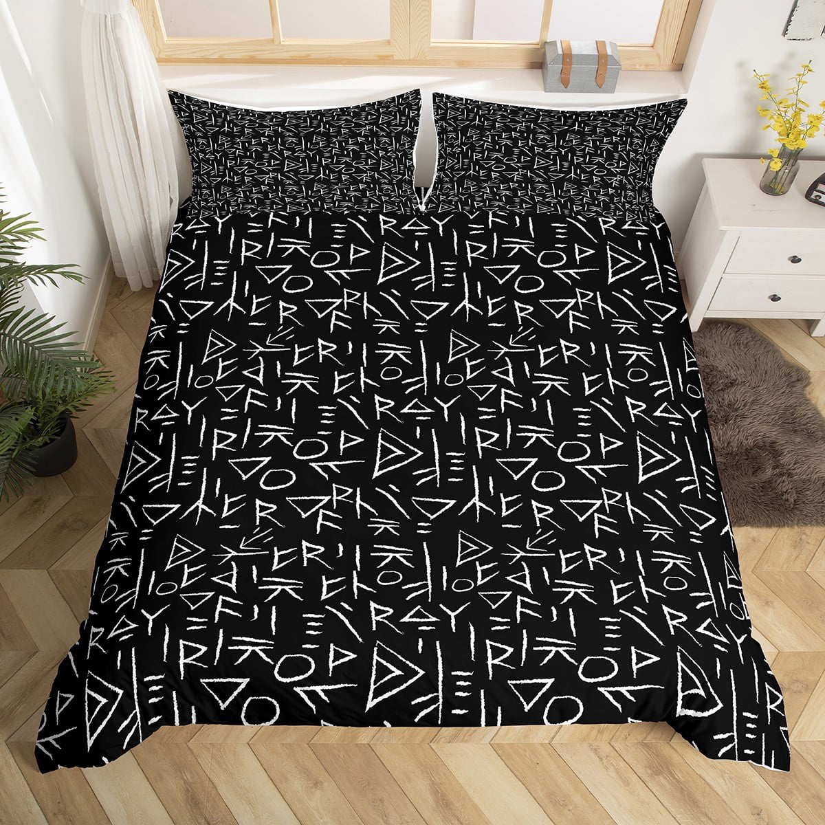 YST Math Theme Duvet Cover Queen Size,Math Geometry Bedding,Blackboard Math Equation Comforter