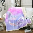 thumbnail image 1 of Mermaid Fuzzy Blanket Rainbow Pink Mermaid Tail Throw Blanket Bedroom Mermaid Decor Fleece Blanket Watercolor Mermaid Print Plush Bed Blanket Decorative Sofa Couch, 1 of 6