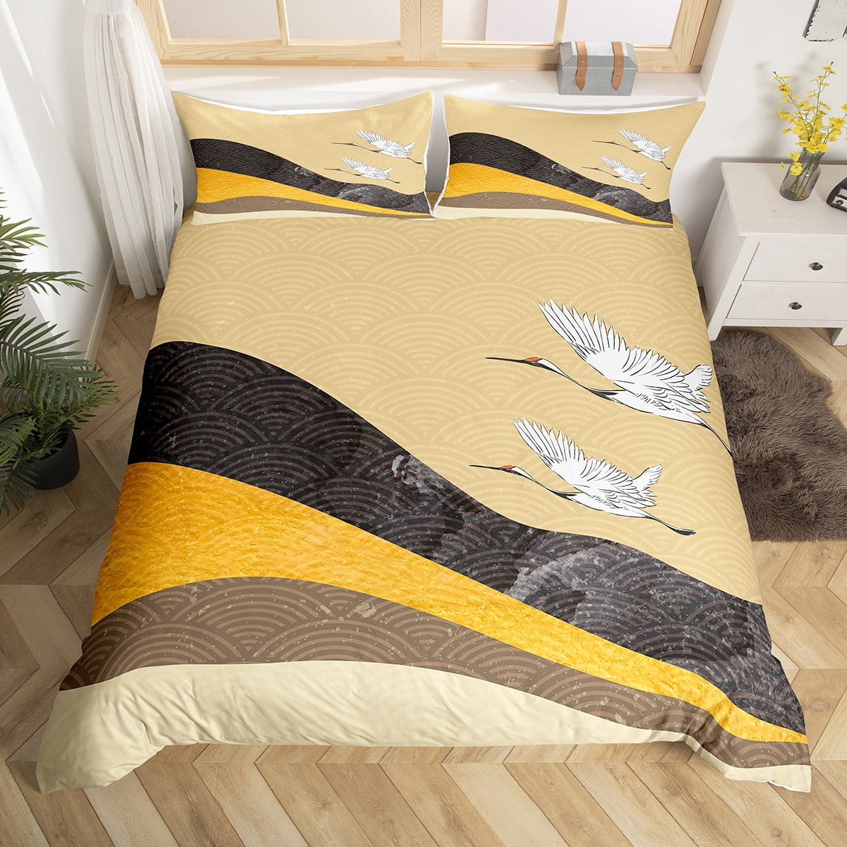 YST Mid Century Bed Set Modern Abstract Duvet Cover Twin Size, Oriental ...